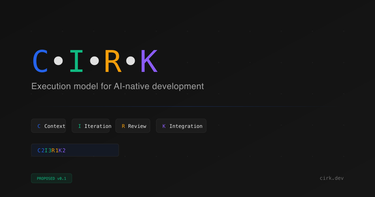 Native Execution Engine CIRK — A Proposed AI-Native Execution Standard